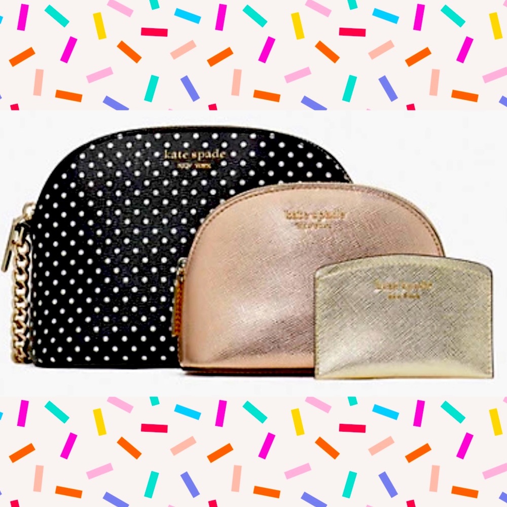 Kate Spade 3 Piece Bundle Crossbody, Cosmetic Case and Card Wallet NWT